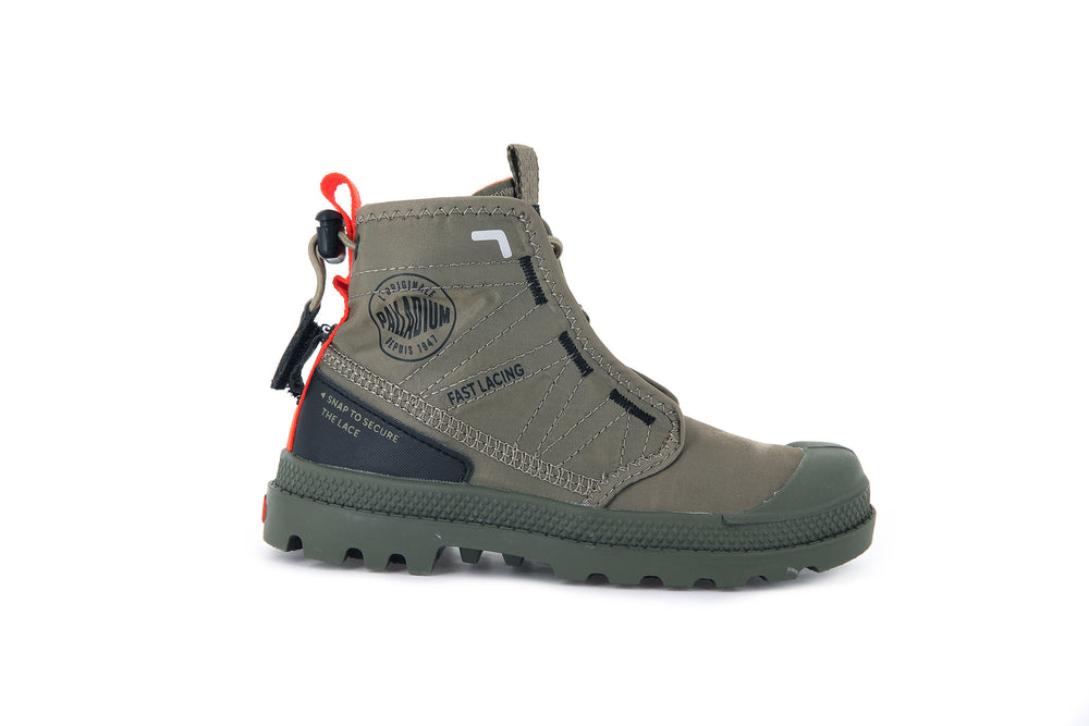 Botas Palladium PAMPA TRAVEL Niños Verde | Costa Rica-72605